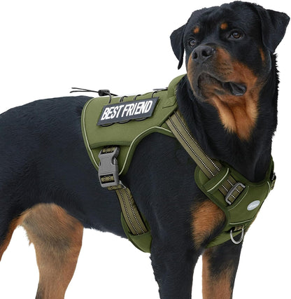 Auroth Tactical Dog Harness for Large Dogs No Pull Adjustable Pet Harness Reflective K9 Working Training Easy Control Pet Vest Military Service Dog Harnesses Army Yellow L | Easy Control with handle, Adjustable, Reflective, Military K9, for German
