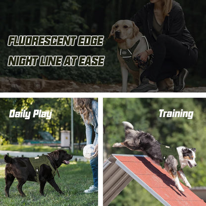 Auroth Tactical Dog Harness for Large Dogs No Pull Adjustable Pet Harness Reflective K9 Working Training Easy Control Pet Vest Military Service Dog Harnesses Army Yellow L | Easy Control with handle, Adjustable, Reflective, Military K9, for German