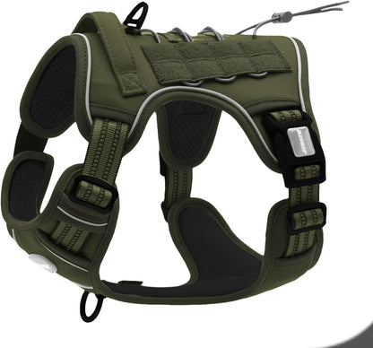 Auroth Tactical Dog Harness for Large Dogs No Pull Adjustable Pet Harness Reflective K9 Working Training Easy Control Pet Vest Military Service Dog Harnesses Army Yellow L | Easy Control with handle, Adjustable, Reflective, Military K9, for German