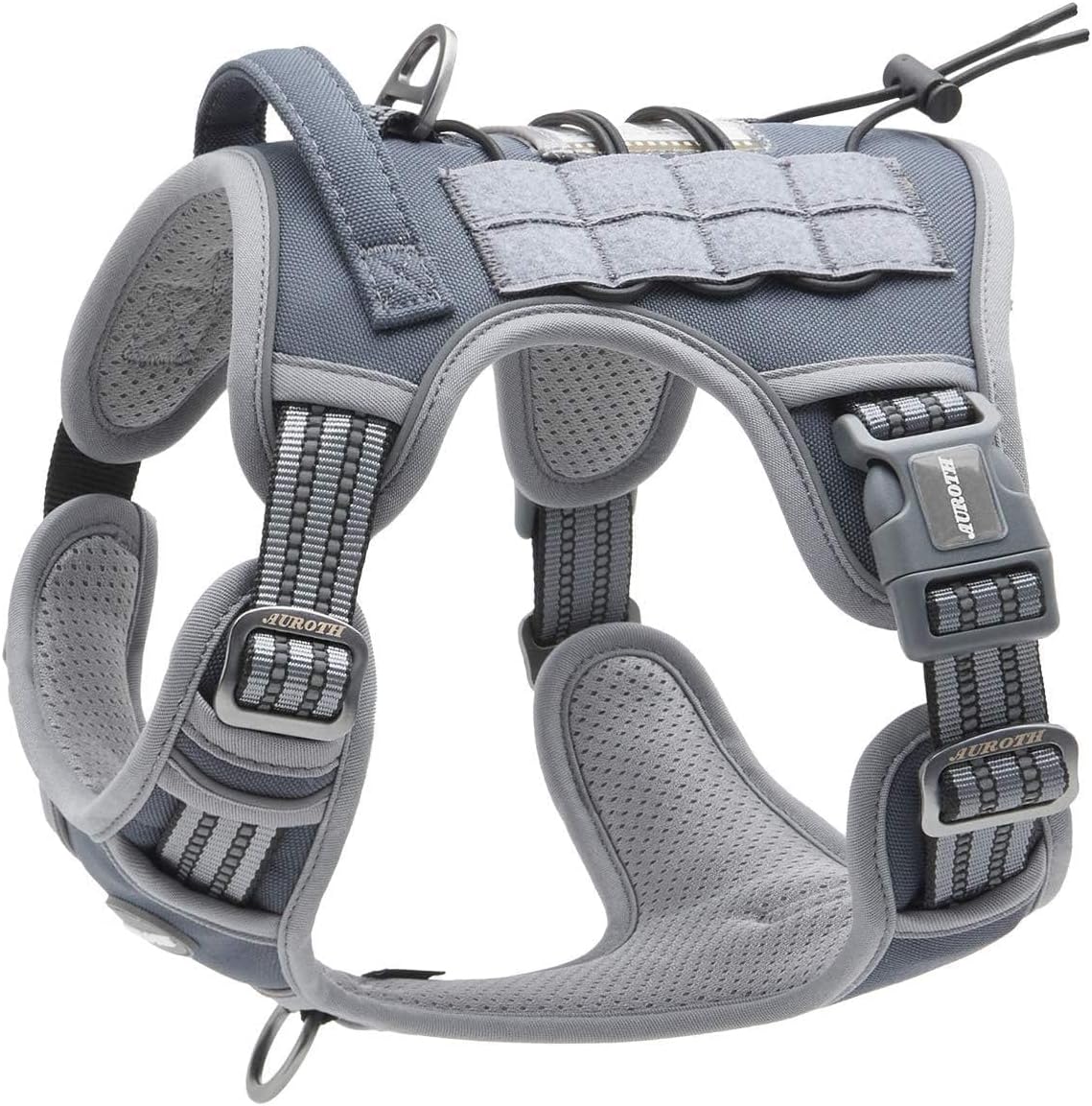 Auroth Tactical Dog Harness for Large Dogs No Pull Adjustable Pet Harness Reflective K9 Working Training Easy Control Pet Vest Military Service Dog Harnesses Army Yellow L | Easy Control with handle, Adjustable, Reflective, Military K9, for German