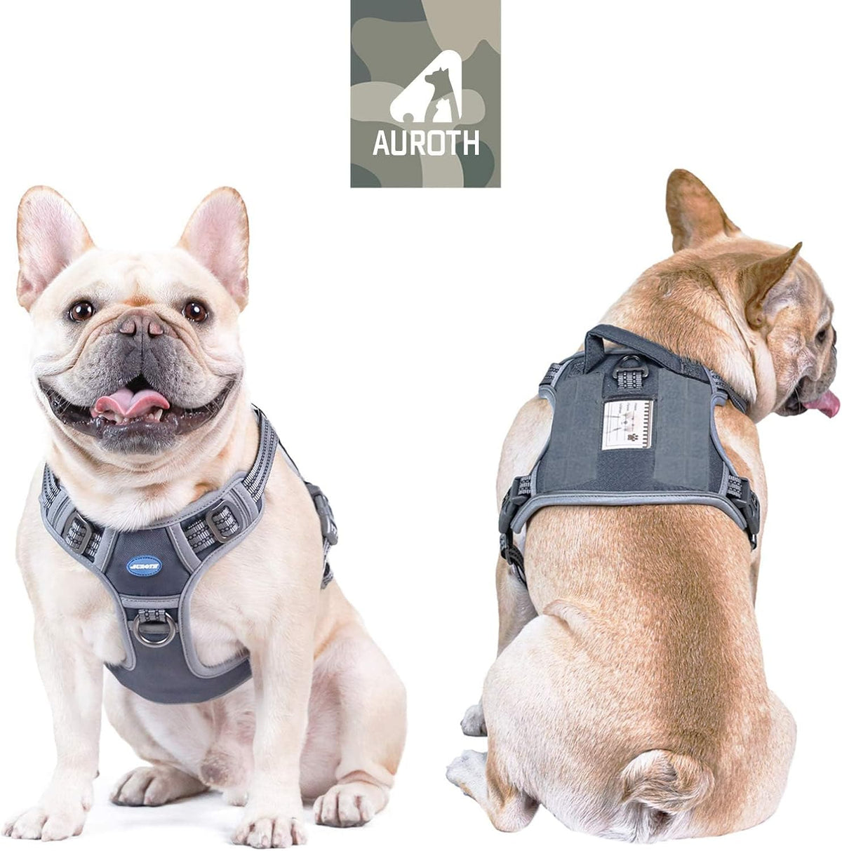Auroth Tactical Dog Harness for Large Dogs No Pull Adjustable Pet Harness Reflective K9 Working Training Easy Control Pet Vest Military Service Dog Harnesses Army Yellow L | Easy Control with handle, Adjustable, Reflective, Military K9, for German