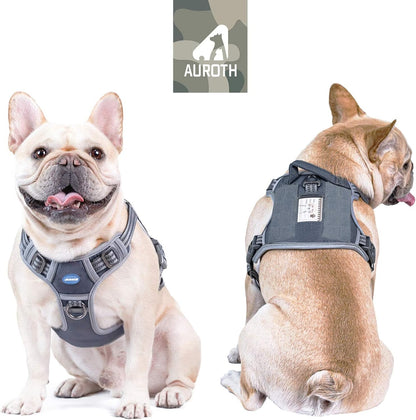 Auroth Tactical Dog Harness for Large Dogs No Pull Adjustable Pet Harness Reflective K9 Working Training Easy Control Pet Vest Military Service Dog Harnesses Army Yellow L | Easy Control with handle, Adjustable, Reflective, Military K9, for German