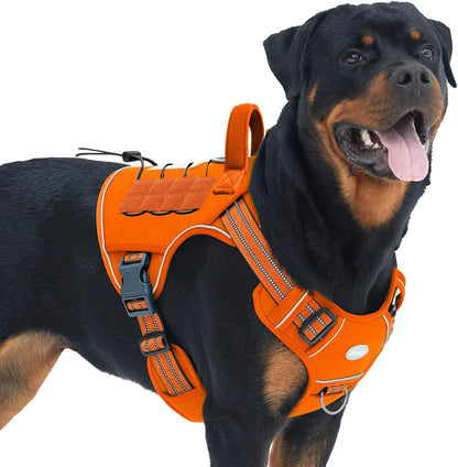Auroth Tactical Dog Harness for Large Dogs No Pull Adjustable Pet Harness Reflective K9 Working Training Easy Control Pet Vest Military Service Dog Harnesses Army Yellow L | Easy Control with handle, Adjustable, Reflective, Military K9, for German