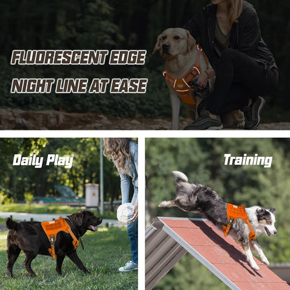 Auroth Tactical Dog Harness for Large Dogs No Pull Adjustable Pet Harness Reflective K9 Working Training Easy Control Pet Vest Military Service Dog Harnesses Army Yellow L | Easy Control with handle, Adjustable, Reflective, Military K9, for German