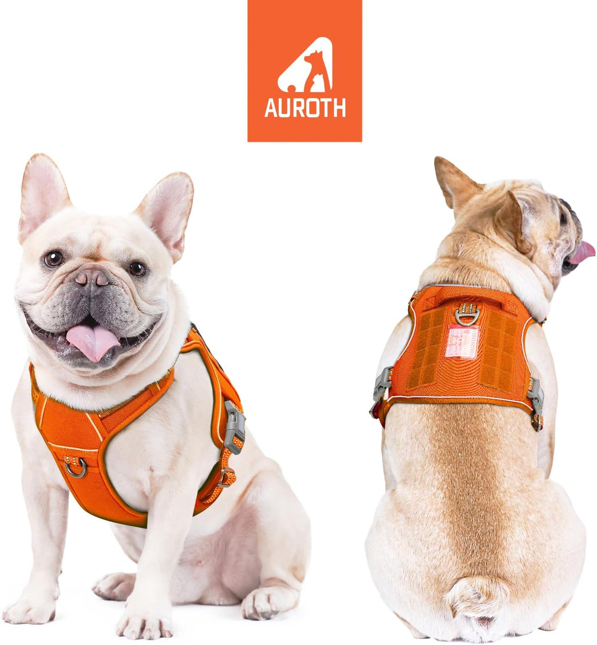 Auroth Tactical Dog Harness for Large Dogs No Pull Adjustable Pet Harness Reflective K9 Working Training Easy Control Pet Vest Military Service Dog Harnesses Army Yellow L | Easy Control with handle, Adjustable, Reflective, Military K9, for German