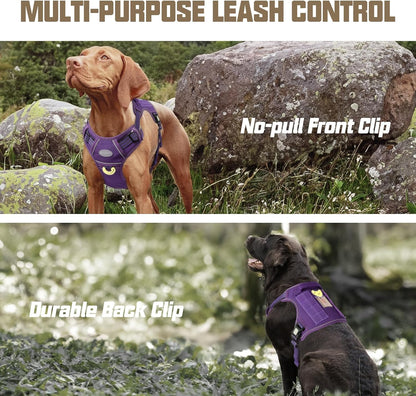 Auroth Tactical Dog Harness for Large Dogs No Pull Adjustable Pet Harness Reflective K9 Working Training Easy Control Pet Vest Military Service Dog Harnesses Army Yellow L | Easy Control with handle, Adjustable, Reflective, Military K9, for German