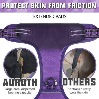 Auroth Tactical Dog Harness for Large Dogs No Pull Adjustable Pet Harness Reflective K9 Working Training Easy Control Pet Vest Military Service Dog Harnesses Army Yellow L | Easy Control with handle, Adjustable, Reflective, Military K9, for German