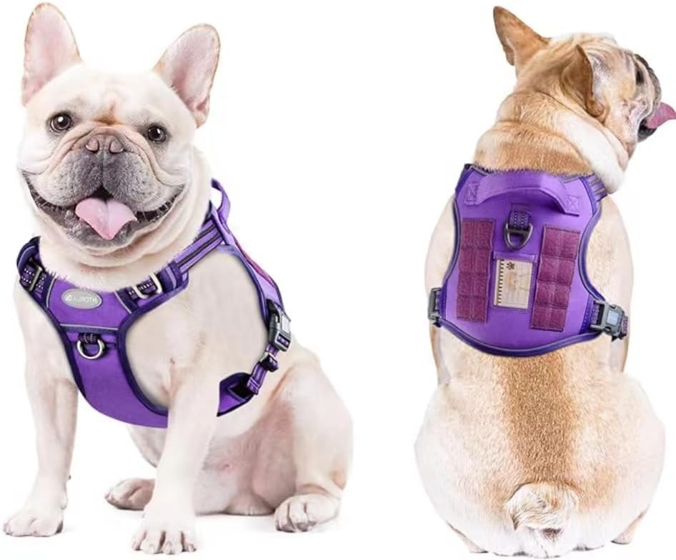 Auroth Tactical Dog Harness for Large Dogs No Pull Adjustable Pet Harness Reflective K9 Working Training Easy Control Pet Vest Military Service Dog Harnesses Army Yellow L | Easy Control with handle, Adjustable, Reflective, Military K9, for German