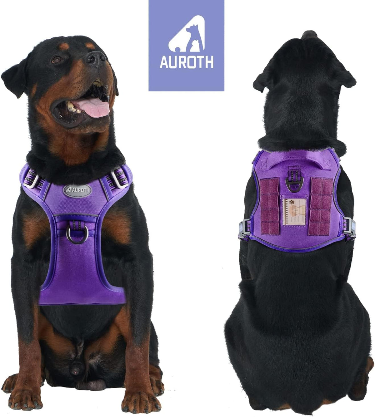 Auroth Tactical Dog Harness for Large Dogs No Pull Adjustable Pet Harness Reflective K9 Working Training Easy Control Pet Vest Military Service Dog Harnesses Army Yellow L | Easy Control with handle, Adjustable, Reflective, Military K9, for German