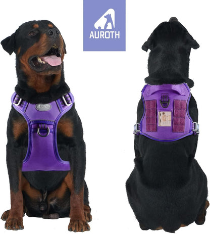 Auroth Tactical Dog Harness for Large Dogs No Pull Adjustable Pet Harness Reflective K9 Working Training Easy Control Pet Vest Military Service Dog Harnesses Army Yellow L | Easy Control with handle, Adjustable, Reflective, Military K9, for German