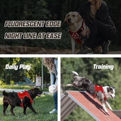 Auroth Tactical Dog Harness for Large Dogs No Pull Adjustable Pet Harness Reflective K9 Working Training Easy Control Pet Vest Military Service Dog Harnesses Army Yellow L | Easy Control with handle, Adjustable, Reflective, Military K9, for German