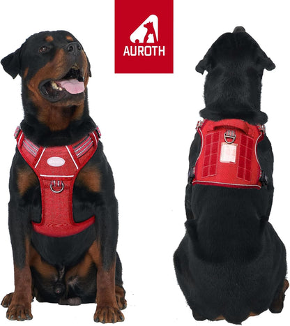 Auroth Tactical Dog Harness for Large Dogs No Pull Adjustable Pet Harness Reflective K9 Working Training Easy Control Pet Vest Military Service Dog Harnesses Army Yellow L | Easy Control with handle, Adjustable, Reflective, Military K9, for German