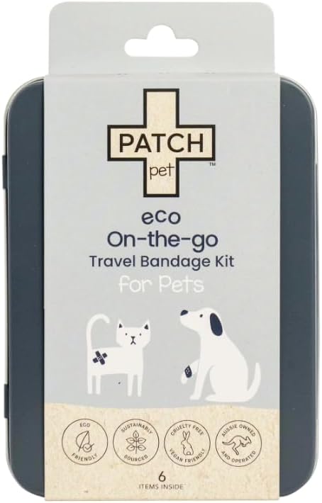Eco Pet First Aid Kit for Dogs and Cats. Cat and Dog First Aid Kit with Bandages, Gauze Pads & Glove. Emergency Kit for Animals Including Puppy