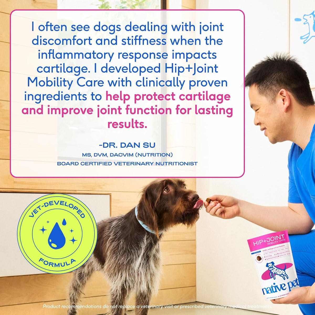 Hip and Joint Supplement Dogs - Powder with UC-II Collagen and HMB - Senior and Large Breed Dog Joint Support - Made in USA - 30 Scoops