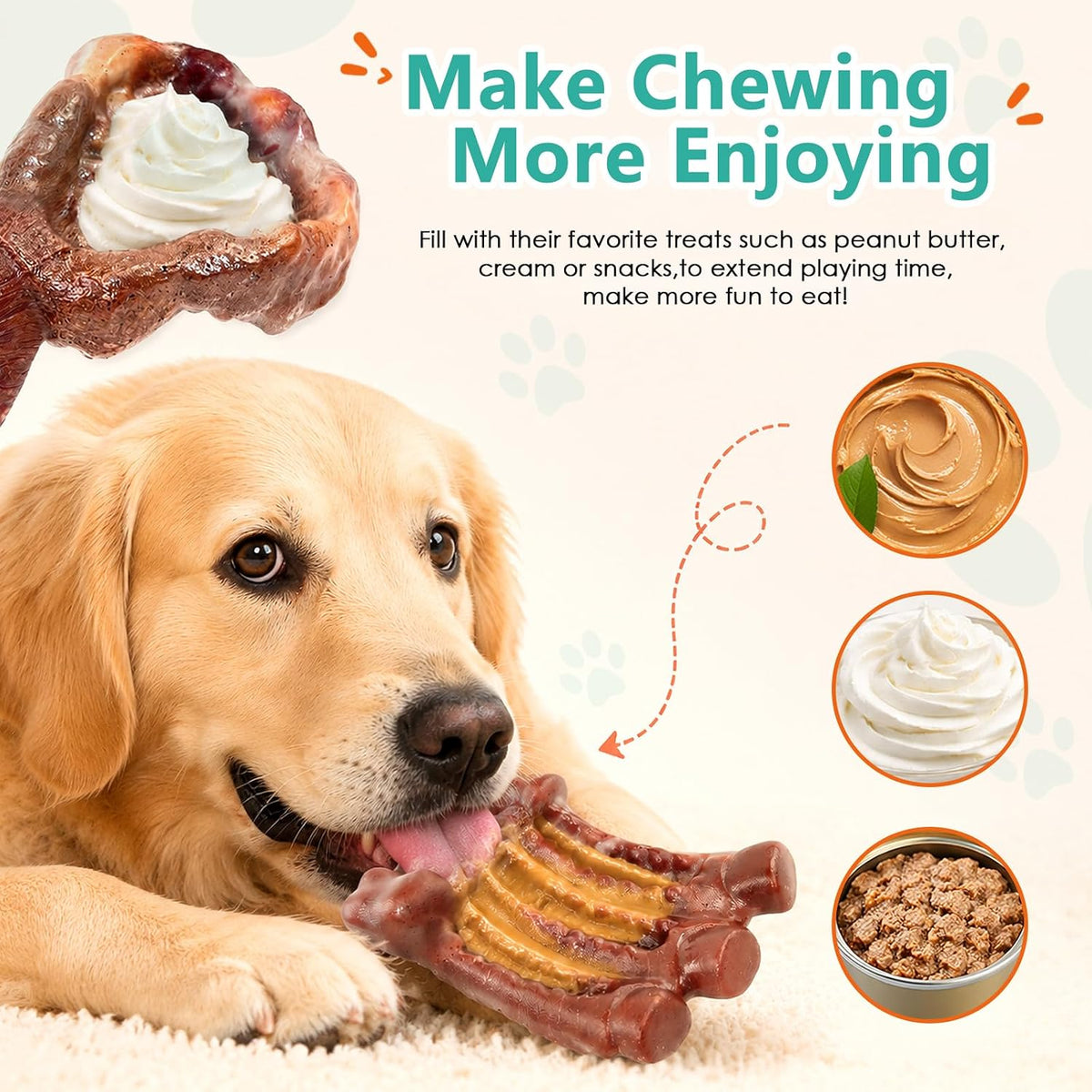 Tough Dog Chew Toys for Medium & Large Aggressive Chewers, 2 Pack