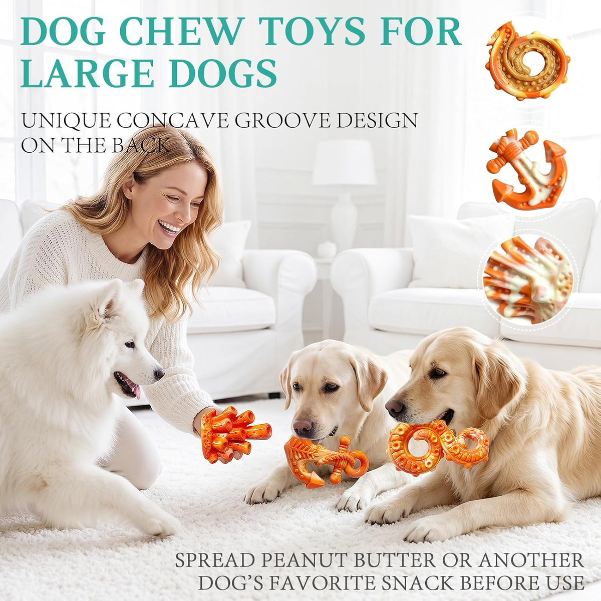 Tough Dog Chew Toys for Medium & Large Aggressive Chewers, 2 Pack