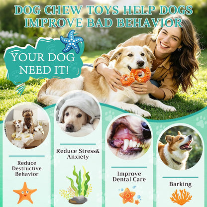 Tough Dog Chew Toys for Medium & Large Aggressive Chewers, 2 Pack