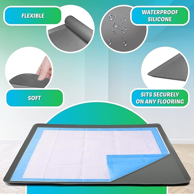 Dog Pee Pad Holder - Fits Up to 30” x 36” Pee Pad - - Grey