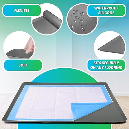 Dog Pee Pad Holder - Fits Up to 30” x 36” Pee Pad - - Grey