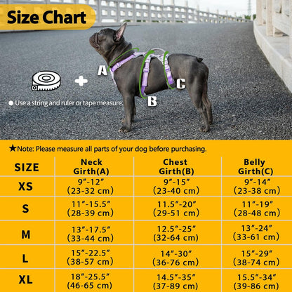 Escape Proof Dog Harness, No Pull Reflective Harness with Lift Handle, Adjustable Pet Vest with Front and Back Leash Clips for Small Medium Large Dogs Walking Hiking Training (Black,L)
