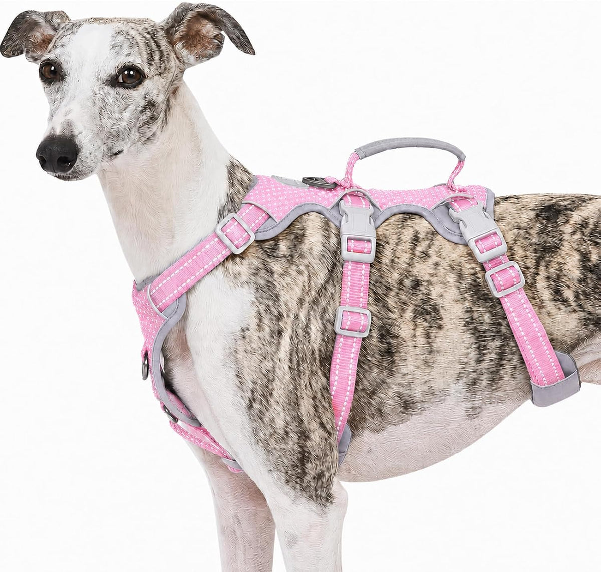 Escape Proof Dog Harness, No Pull Reflective Harness with Lift Handle, Adjustable Pet Vest with Front and Back Leash Clips for Small Medium Large Dogs Walking Hiking Training (Black,L)