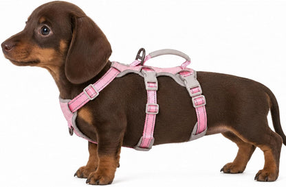 Escape Proof Dog Harness, No Pull Reflective Harness with Lift Handle, Adjustable Pet Vest with Front and Back Leash Clips for Small Medium Large Dogs Walking Hiking Training (Black,L)