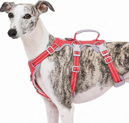 Escape Proof Dog Harness, No Pull Reflective Harness with Lift Handle, Adjustable Pet Vest with Front and Back Leash Clips for Small Medium Large Dogs Walking Hiking Training (Black,L)