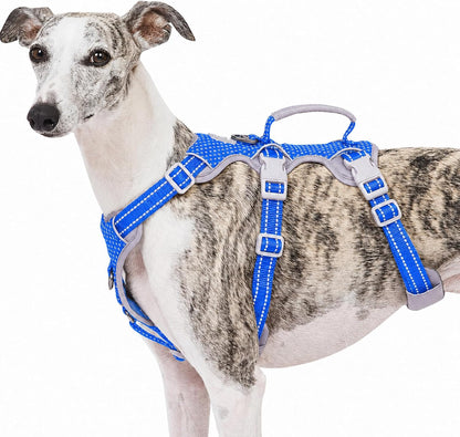 Escape Proof Dog Harness, No Pull Reflective Harness with Lift Handle, Adjustable Pet Vest with Front and Back Leash Clips for Small Medium Large Dogs Walking Hiking Training (Black,L)