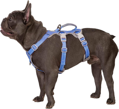 Escape Proof Dog Harness, No Pull Reflective Harness with Lift Handle, Adjustable Pet Vest with Front and Back Leash Clips for Small Medium Large Dogs Walking Hiking Training (Black,L)