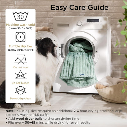 ComfyFleece™ Waterproof Dog Blankets for Large Dogs,50x60 Cream | Soft Plush Couch Cover,Washable Corduroy Fleece for Furniture Protector,Cozy Calming Reversible Pet Blanket for Senior Dogs