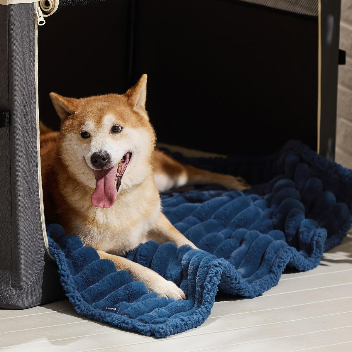 ComfyFleece™ Waterproof Dog Blankets for Large Dogs,50x60 Cream | Soft Plush Couch Cover,Washable Corduroy Fleece for Furniture Protector,Cozy Calming Reversible Pet Blanket for Senior Dogs