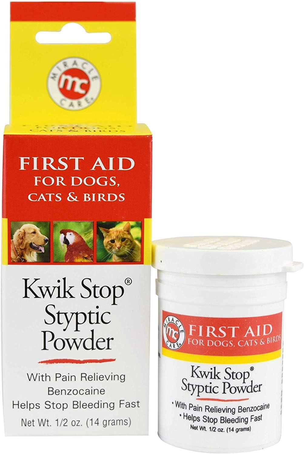 Kwik Stop Styptic Powder for Dogs, Cats, and Birds, 0.5 Ounce