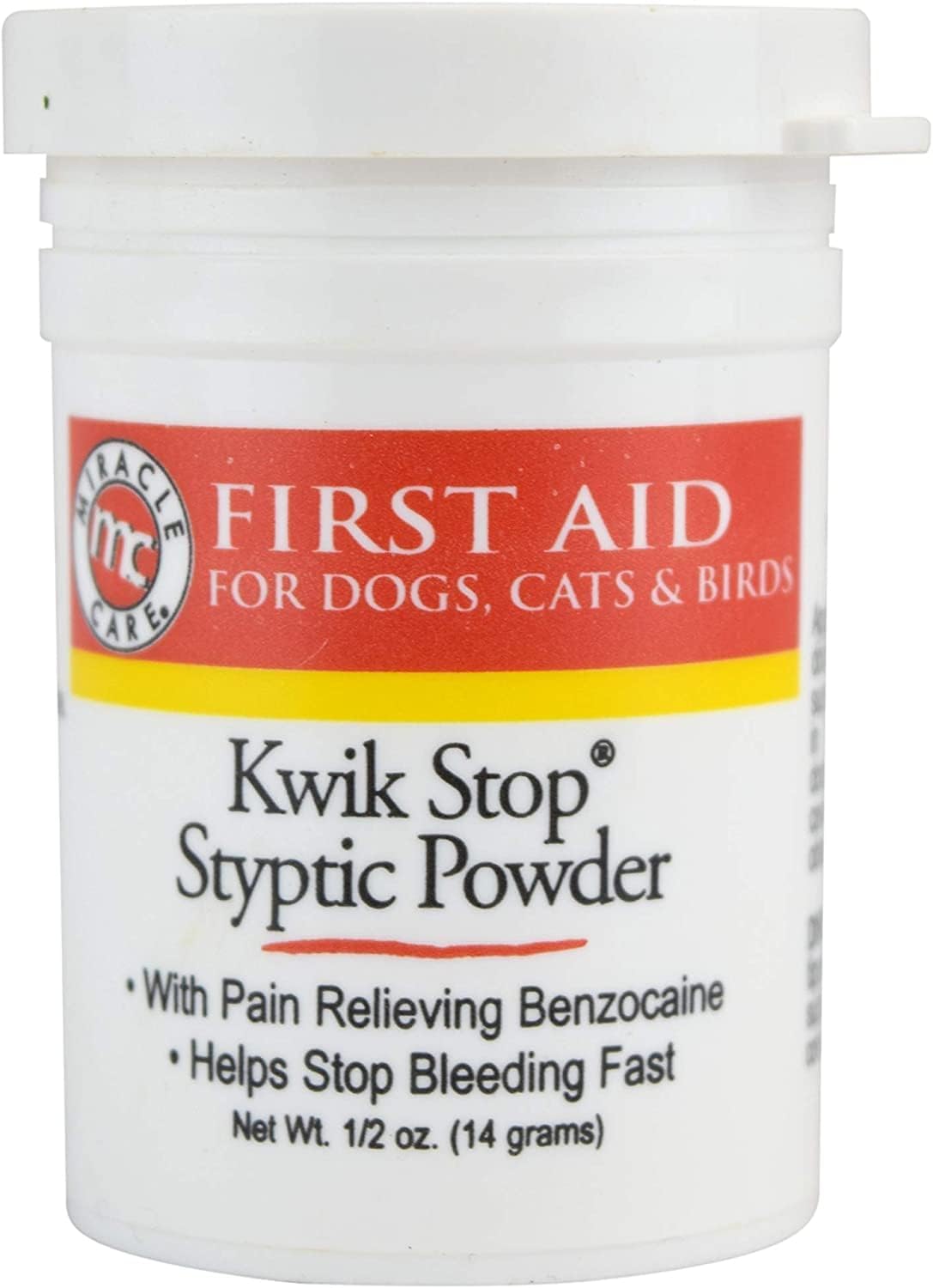 Kwik Stop Styptic Powder for Dogs, Cats, and Birds, 0.5 Ounce