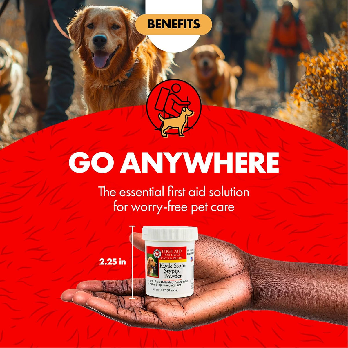 Kwik Stop Styptic Powder for Dogs, Cats, and Birds, 0.5 Ounce
