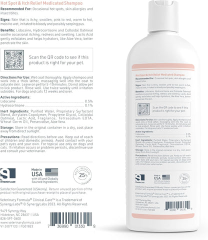 Clinical Care Hot Spot & Itch Relief Pet Shampoo, 16 oz