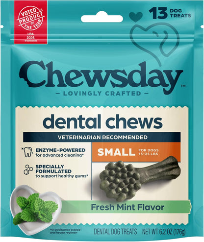 Dog Treats, Fresh Mint Flavor Dental Chews