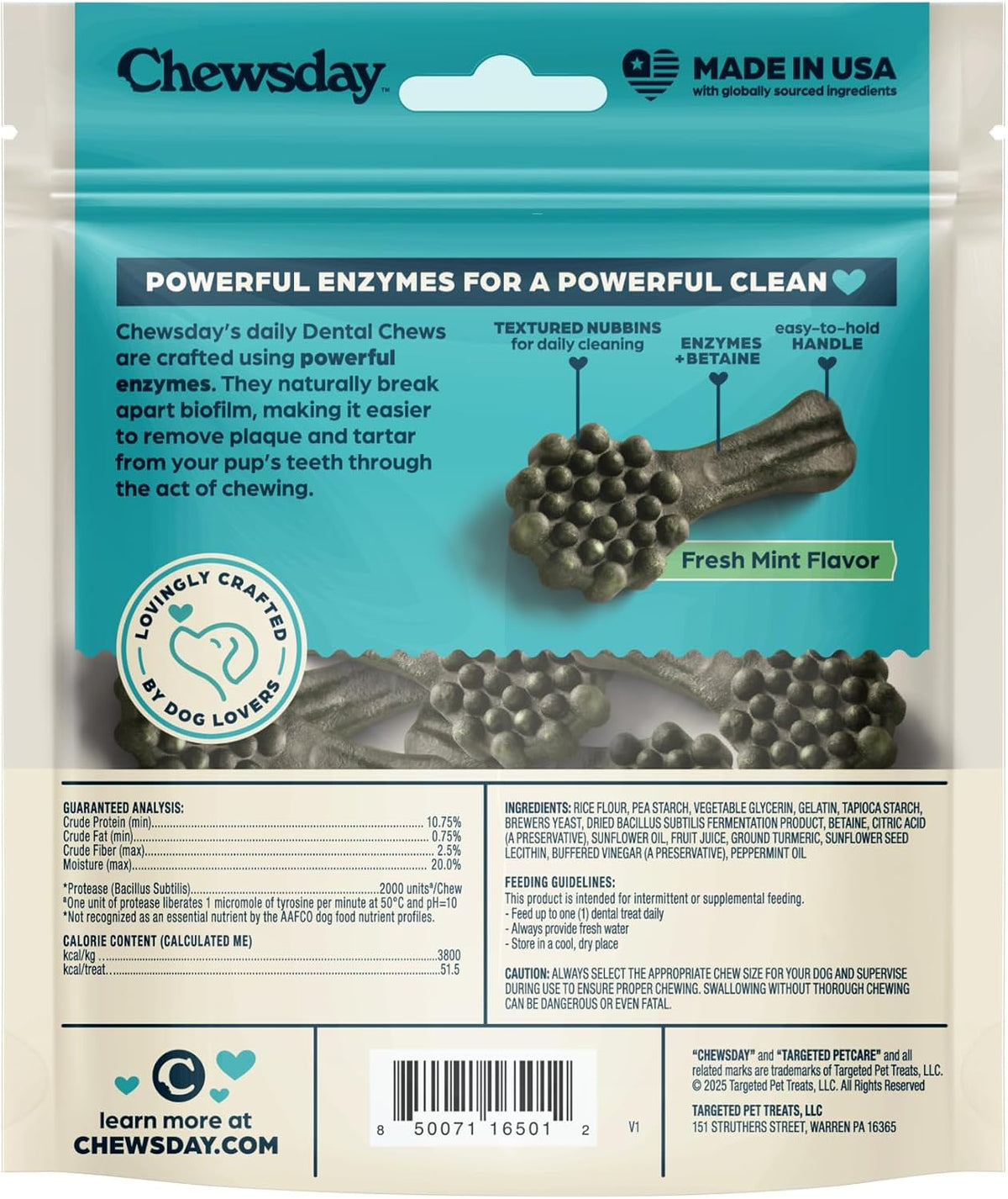 Dog Treats, Fresh Mint Flavor Dental Chews