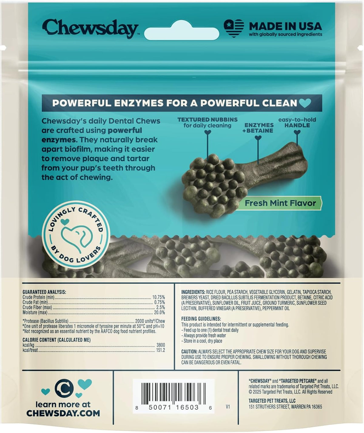 Dog Treats, Fresh Mint Flavor Dental Chews