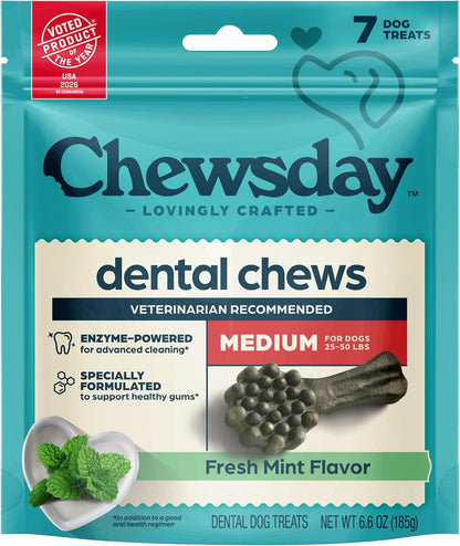 Dog Treats, Fresh Mint Flavor Dental Chews