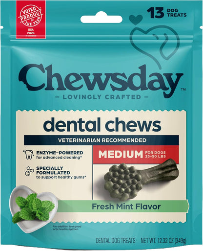 Dog Treats, Fresh Mint Flavor Dental Chews