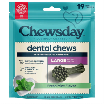 Dog Treats, Fresh Mint Flavor Dental Chews