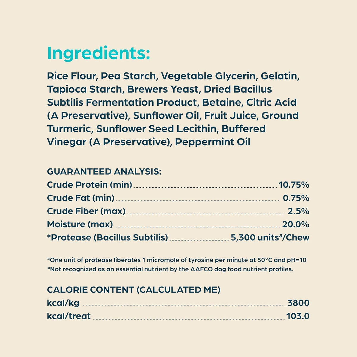 Dog Treats, Fresh Mint Flavor Dental Chews