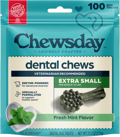 Dog Treats, Fresh Mint Flavor Dental Chews