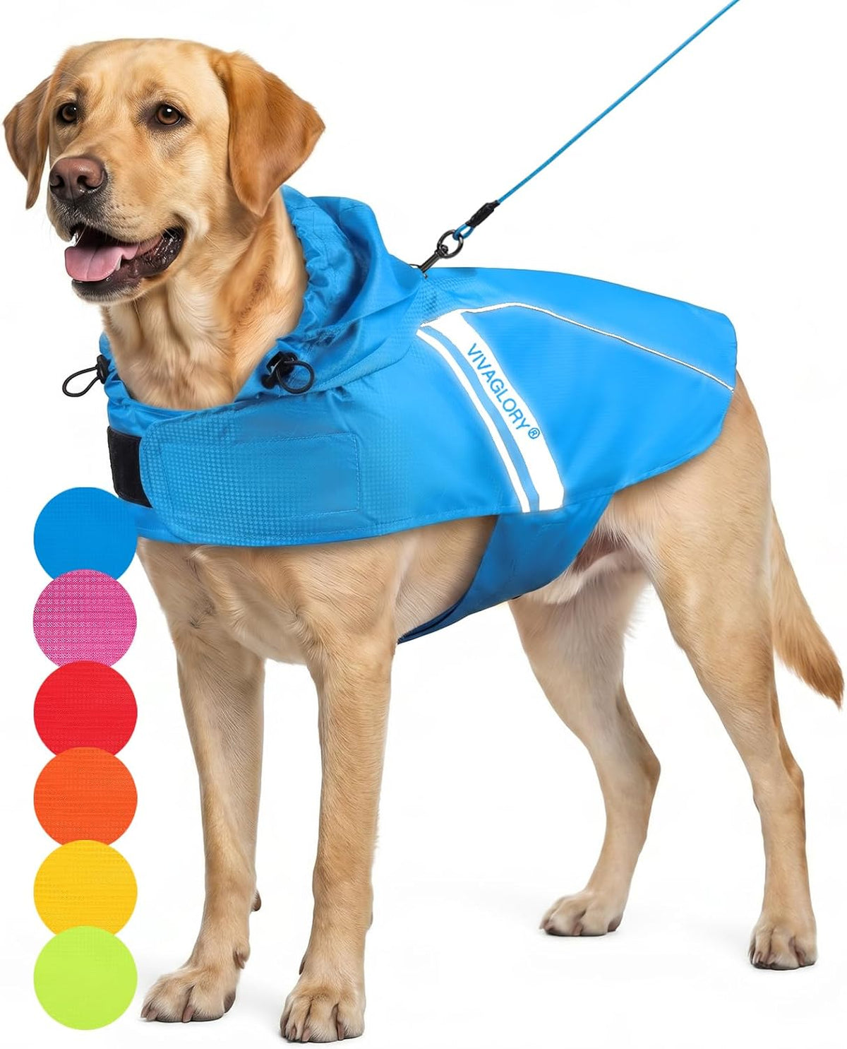 Dog Raincoat Wetoff Dog Rain Coat, L, Yellow | Rain Jacket with Hood & Harness Hole, Waterproof & Lightweight for Puppy Doggy Pet