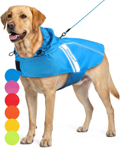 Dog Raincoat Wetoff Dog Rain Coat, L, Yellow | Rain Jacket with Hood & Harness Hole, Waterproof & Lightweight for Puppy Doggy Pet