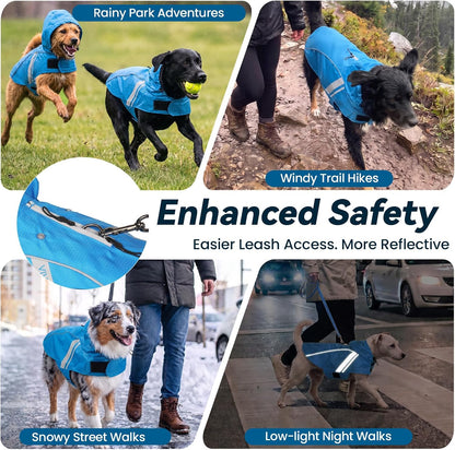 Dog Raincoat Wetoff Dog Rain Coat, L, Yellow | Rain Jacket with Hood & Harness Hole, Waterproof & Lightweight for Puppy Doggy Pet