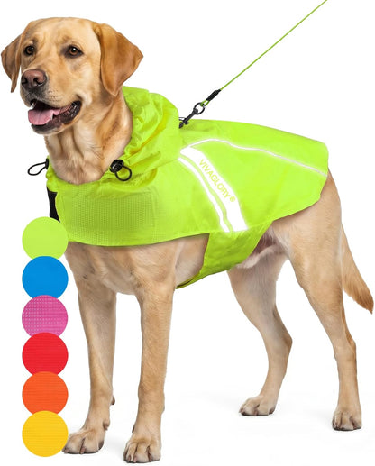 Dog Raincoat Wetoff Dog Rain Coat, L, Yellow | Rain Jacket with Hood & Harness Hole, Waterproof & Lightweight for Puppy Doggy Pet