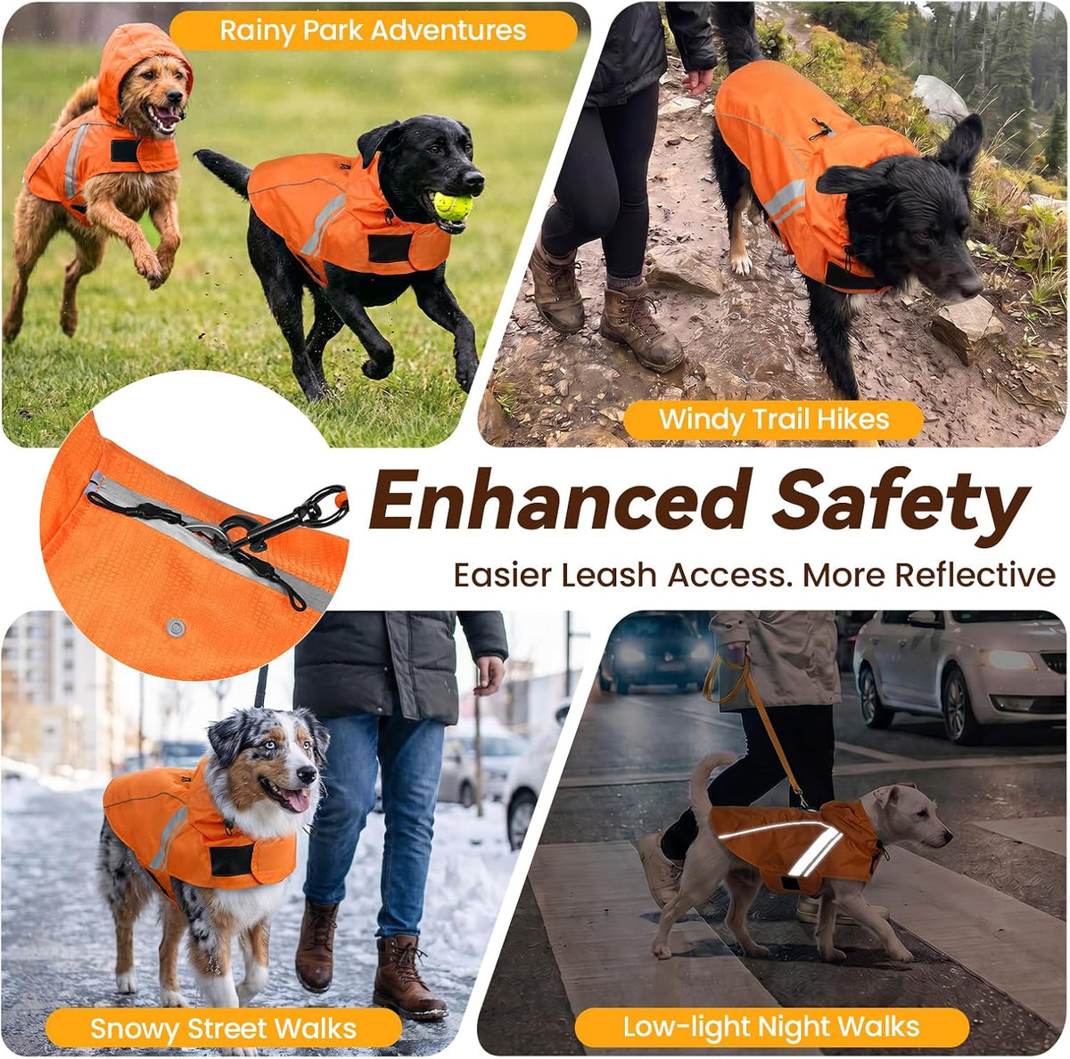 Dog Raincoat Wetoff Dog Rain Coat, L, Yellow | Rain Jacket with Hood & Harness Hole, Waterproof & Lightweight for Puppy Doggy Pet