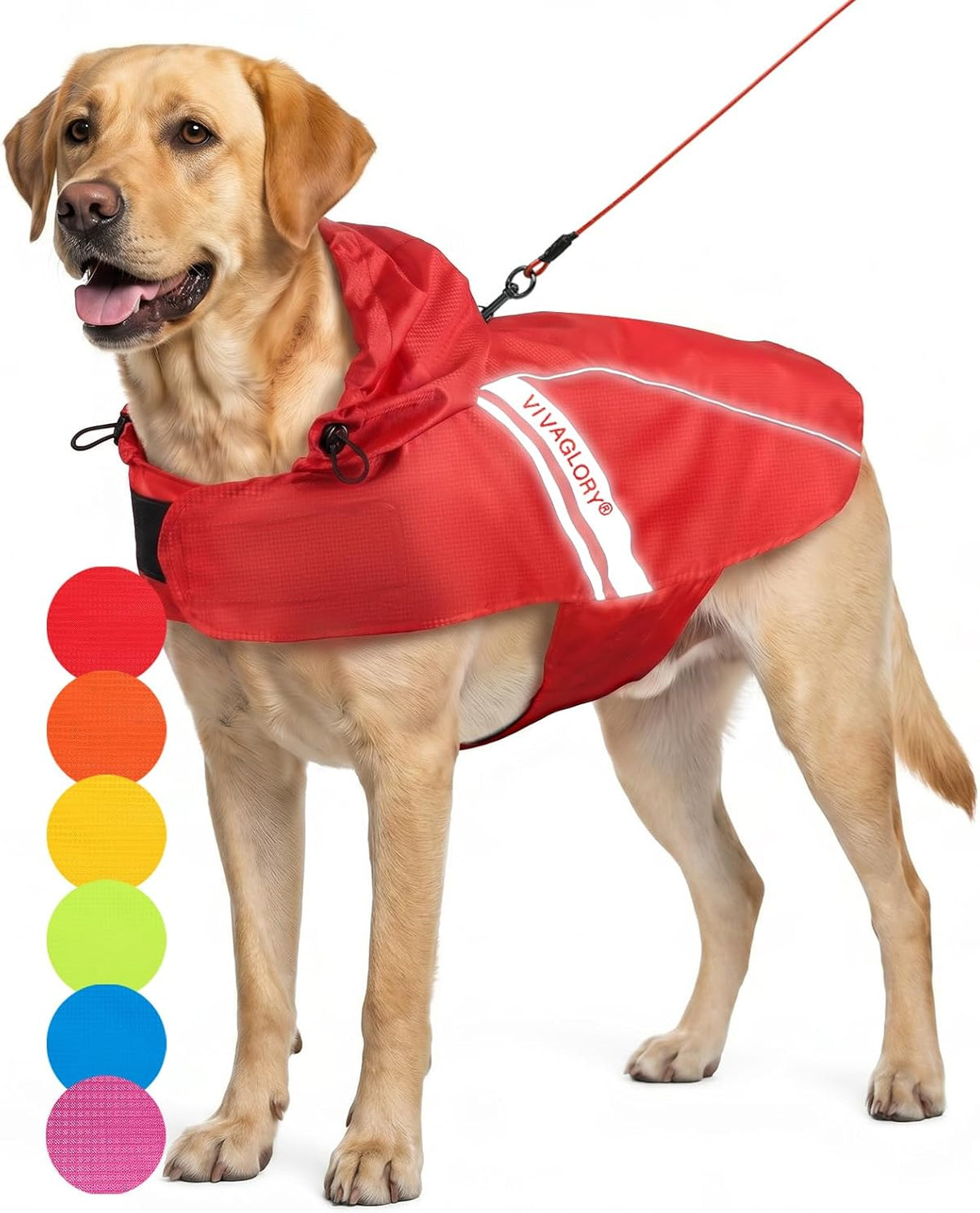 Dog Raincoat Wetoff Dog Rain Coat, L, Yellow | Rain Jacket with Hood & Harness Hole, Waterproof & Lightweight for Puppy Doggy Pet