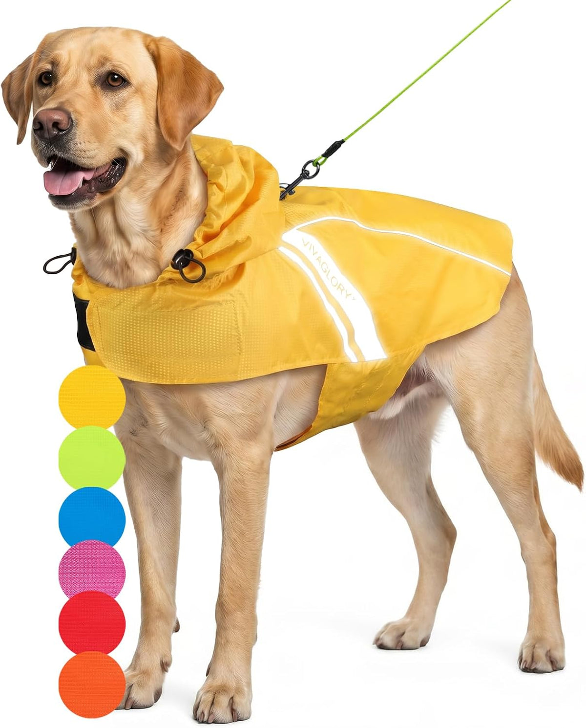 Dog Raincoat Wetoff Dog Rain Coat, L, Yellow | Rain Jacket with Hood & Harness Hole, Waterproof & Lightweight for Puppy Doggy Pet